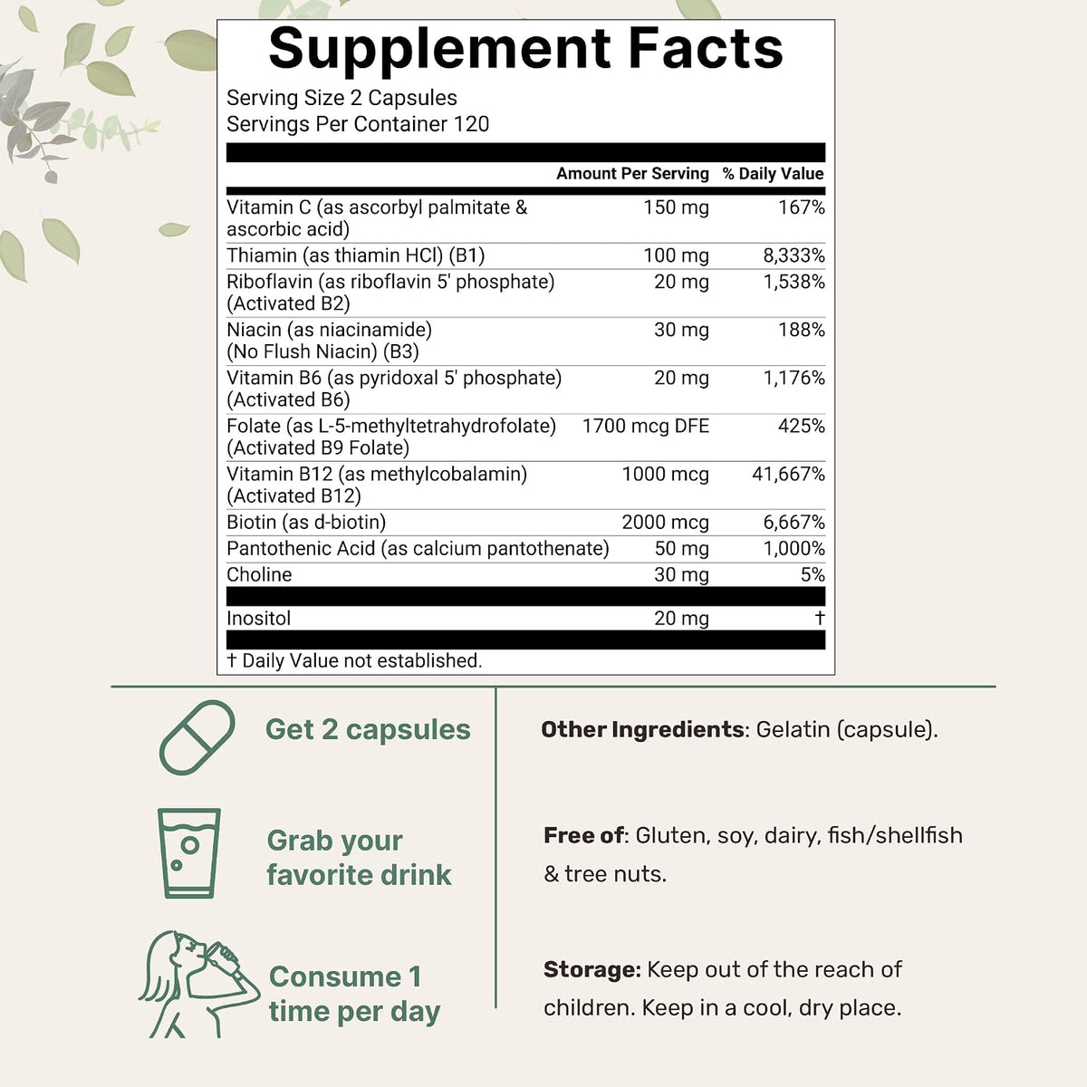 Micro Ingredients Pure Methylated B Complex & Pure Triple Magnesium 400mg Capsules | 2 Pack Bundle | Glycinate, Malate, B12, Thiamin, Fat Soluble Vitamin C, & More | Clean Ingredients Without Fillers