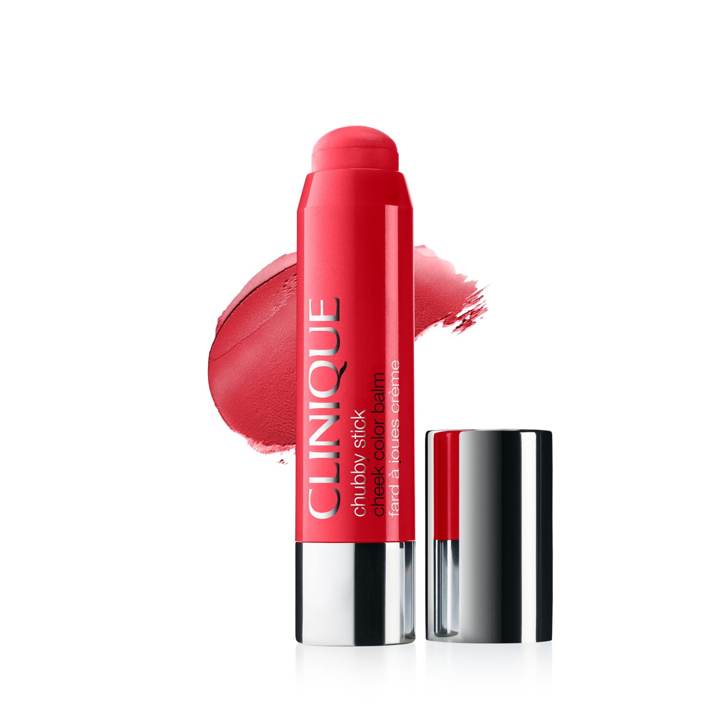 Clinique Chubby Cream Blush Stick Cheek Colour Balm | Blush For Cheeks | Long Lasting + Buildable | Create A Healthy Looking Glow | Perfect For Travel, Ramp'd Up Rouge