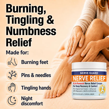 Neuropathy Cream – XL 8 oz – Maximum Strength Nerve Relief Cream for Feet Hands Legs Toes & Back – Fast Acting Relief with Menthol, Magnesium, ALA, Arnica –