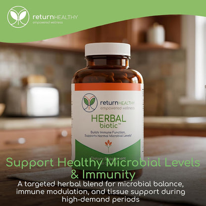 Herbal Biotic, Immune Support Vitamins, Natural Immune System Booster for Adults, Immune Support Supplement Enriched with Cat’s Claw for Probiotic Balance, Digestive Health, 120 Vegan Capsules