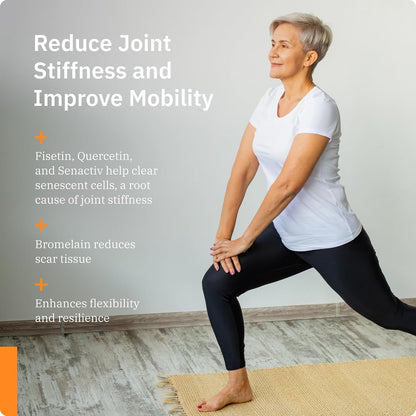 SaltWrap Remodel Clinic Joint Mobility Supplement, 60 Caps | Made in USA, with Quercetin, Bromelain, Fisetin and Senactiv Senolytic Complex for Senescent Cell Clearance & Tissue Recovery