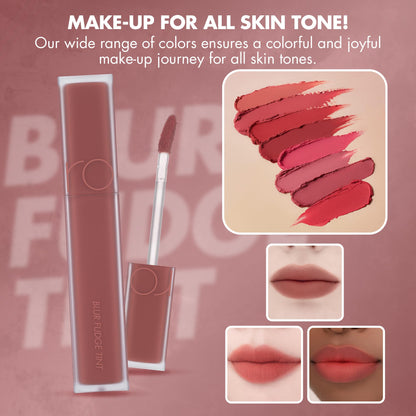 rom&nd OVEEER Shade Series Blur Fudge Tint | Silky Matte Lipstick for Velvety Smooth Lips | Long-Lasting Stain, Wrinkle Blurring, Moisturizing Formula | 16 Burnt Orange | Lip Stain Long Lasting Waterproof | Buildable Matte Blurred Finish | Hydrating Lip S