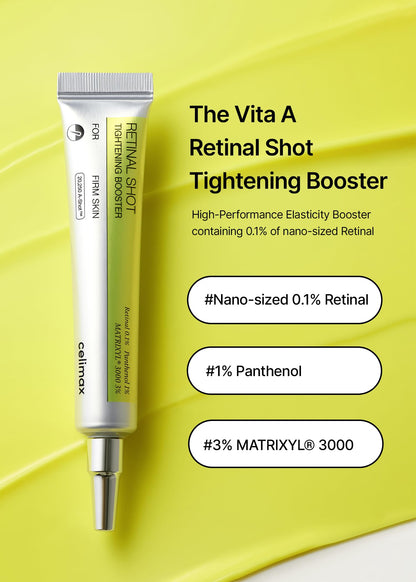 celimax The Vita A Retinal Shot Tightening Booster (Duo Set 15mlx2) | 0.1% Retinal, 3% Matryxyl, High-Strength Retinoid for Anti-Aging, Pore Minimizer