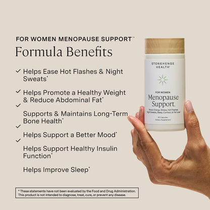 Stonehenge Health for Women Menopause Support for Peri + Menopause + Post - Mood, Energy, Stress, Hot Flashes, Night Sweats, Sleep & Cortisol, Chromax Chromium, Vitamin D3, KSM-66 Ashwagandha (2 Pack)