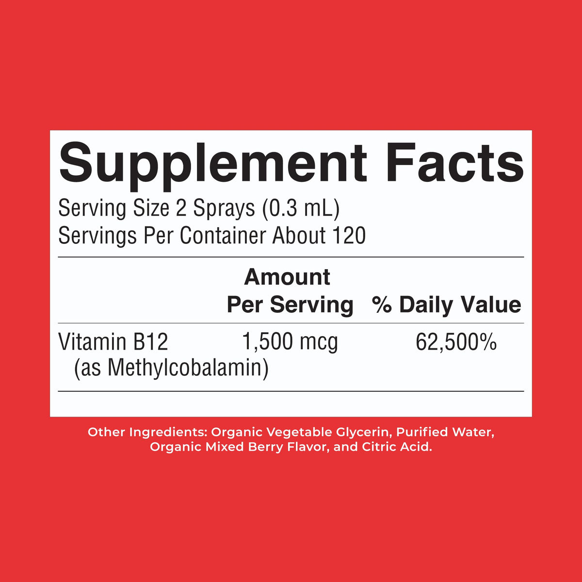 MARYRUTH'S Organic Methyl B12 Spray | 1,500 mcg B12 Per Serving | Methylcobalamin | Energy Metabolism | Cognitive Function | Neuro Health | Vegan | Gluten Free | Sugar Free | 1 Fl Oz