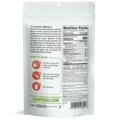 Sunfood Simple Nutrition, Green Blend, Organic New 4 oz Sunfood SuperfoodsBuy Supplements Australia