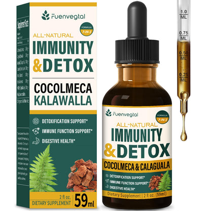 Fuenvegtal Cocolmeca Bark Immunity & Detox Drop, Herbal Extract with Polypodium Leucotomos Sarsaparilla Milk Thistle Supplement Support Detoxification,