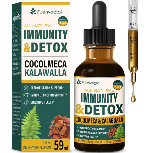 Fuenvegtal Cocolmeca Bark Immunity & Detox Drop, Herbal Extract with Polypodium Leucotomos Sarsaparilla Milk Thistle Supplement Support Detoxification,