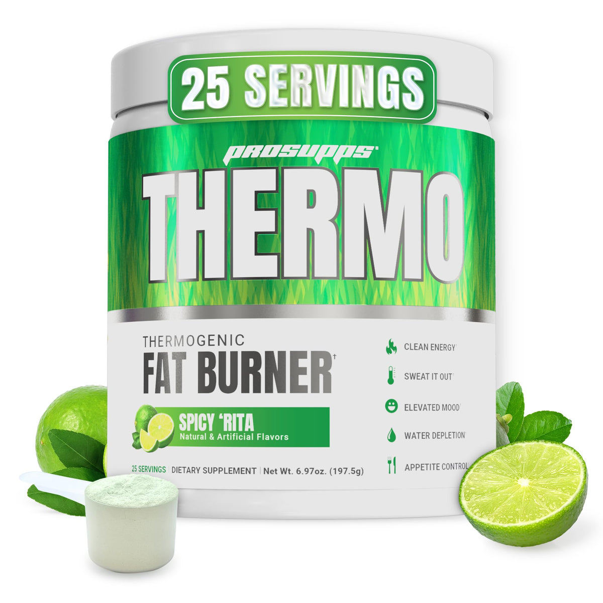 ProSupps Thermogenic Fat Burner Powder, Spicy Rita - Weight Loss & Metabolism Booster Pre Workout Supplement for Women & Men - Supports Appetite Control & Boosts Energy - Gluten-Free - 25 Servings