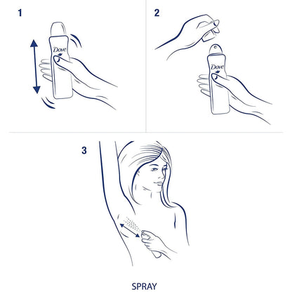 Dove Dry Spray Antiperspirant - Invisible - Sheer Fresh - Net Wt. 3.8 OZ (107 g) Per Can - Pack of 3 Cans