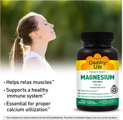 Target-Mins Magnesium with Silica 300 mg 120 Vegetarian Capsules