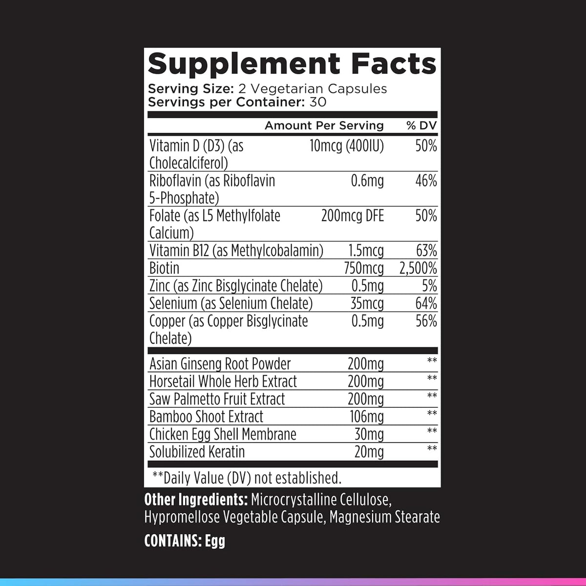 Livingood Daily Hair, Skin & Nails Supplement, 14-in-1 Formula with Biotin, Collagen, Keratin, Bamboo, Selenium, Folate, B12, Zinc and More, Beauty Supplement for Women & Men, Gluten Free, 60 Capsules