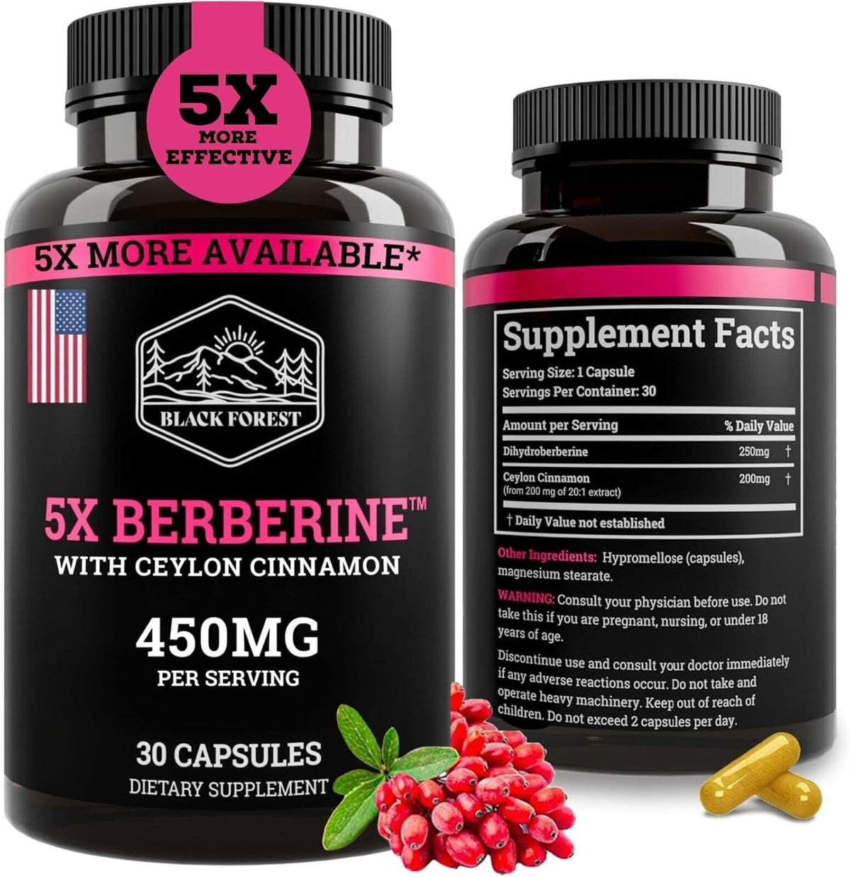 Black Forest Supplements (Value Pack): 1X Cistanche Tubulosa & 1X Berberine
