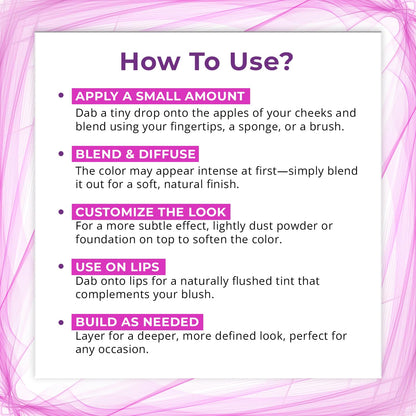 Ashunta Sheriff Beauty Thermal Blush Oil Serum - pH Reactive Liquid Cheek & Lip Stain - Natural & Clean Makeup for Every Skin Tone - Long Lasting for All-Day Wear