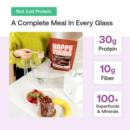 Happy Viking Plant-Based Protein Powder +100 Superfoods Vanilla Meal Replacement Shake, Created by Venus Williams, 30g Plant Protein, 10g Fiber, Vegan, Gluten-Free, Non-GMO, 15 Meals Happy Viking buy supplements Au