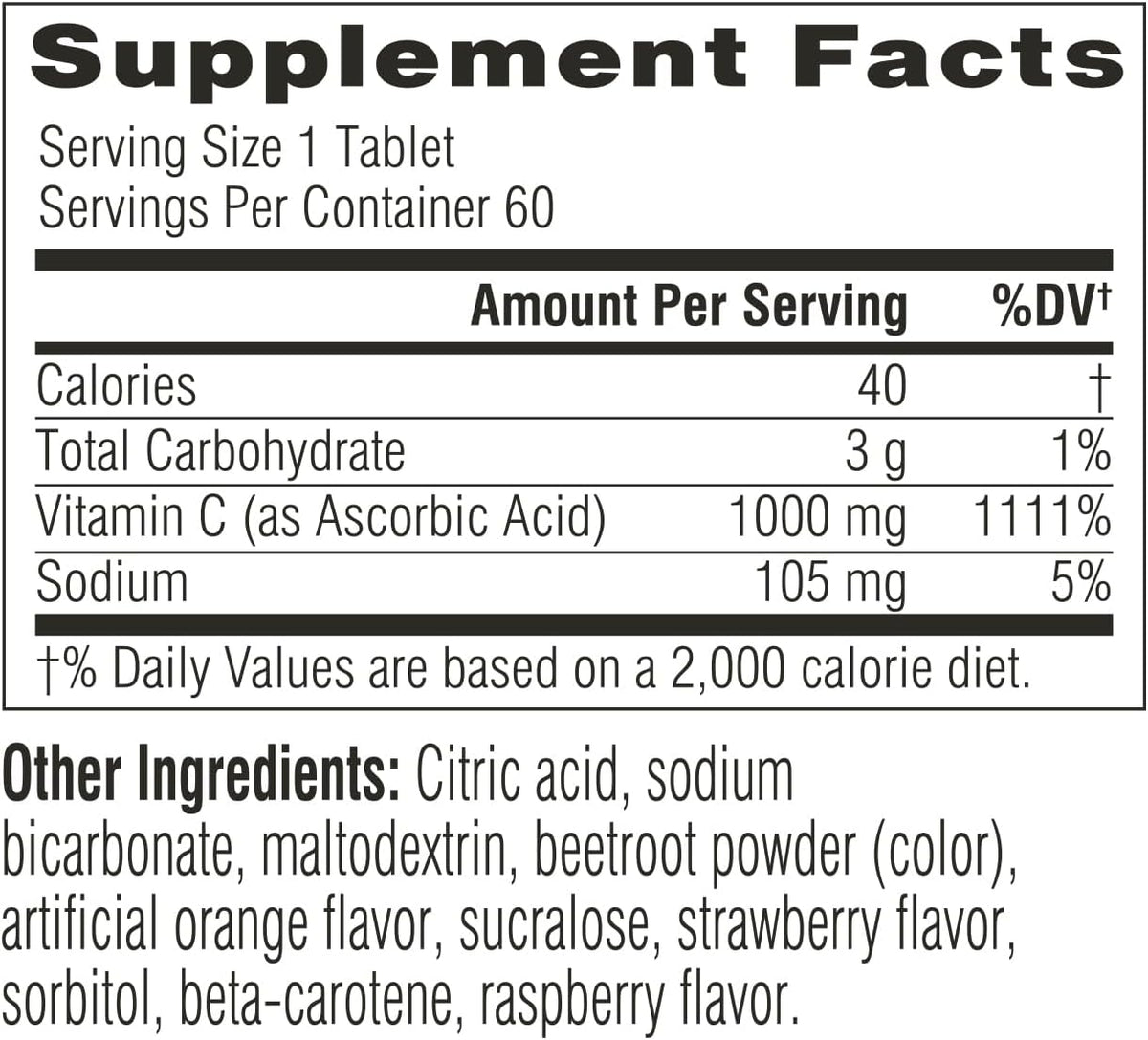 Swisse Effervescent Vitamin C 1000mg Dissolvable Vitamin C Powder Tablets | Immune Support Supplement and Antioxidant | VIT C Supports Immunity Health * | Ascorbic Acid Vitamin C Drink | 60 Tablets