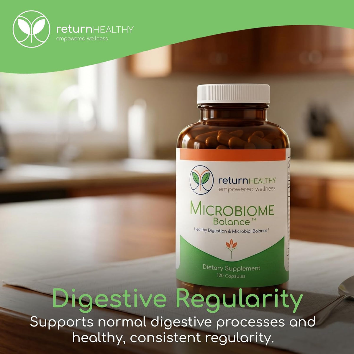 Microbiome Balance – Gut Health Supplement for Women and Men with Monolaurin & Caprylic Acid – Supports Digestive Wellness & Healthy Gut Environment – 120 Capsules