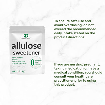 Allulose Sweetener 6 Pounds – Natural Sugar Substitutes, No Aftertaste – Keto Friendly, Vegan, Zero Net Carb, Zero Calorie – Great for Cooking & Baking