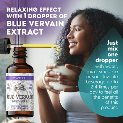 Blue Vervain Herb Organic Extract – Organic Blue Vervain Herb – Natural Vervain Supplement for Men & Women – Made in USA - 2 oz