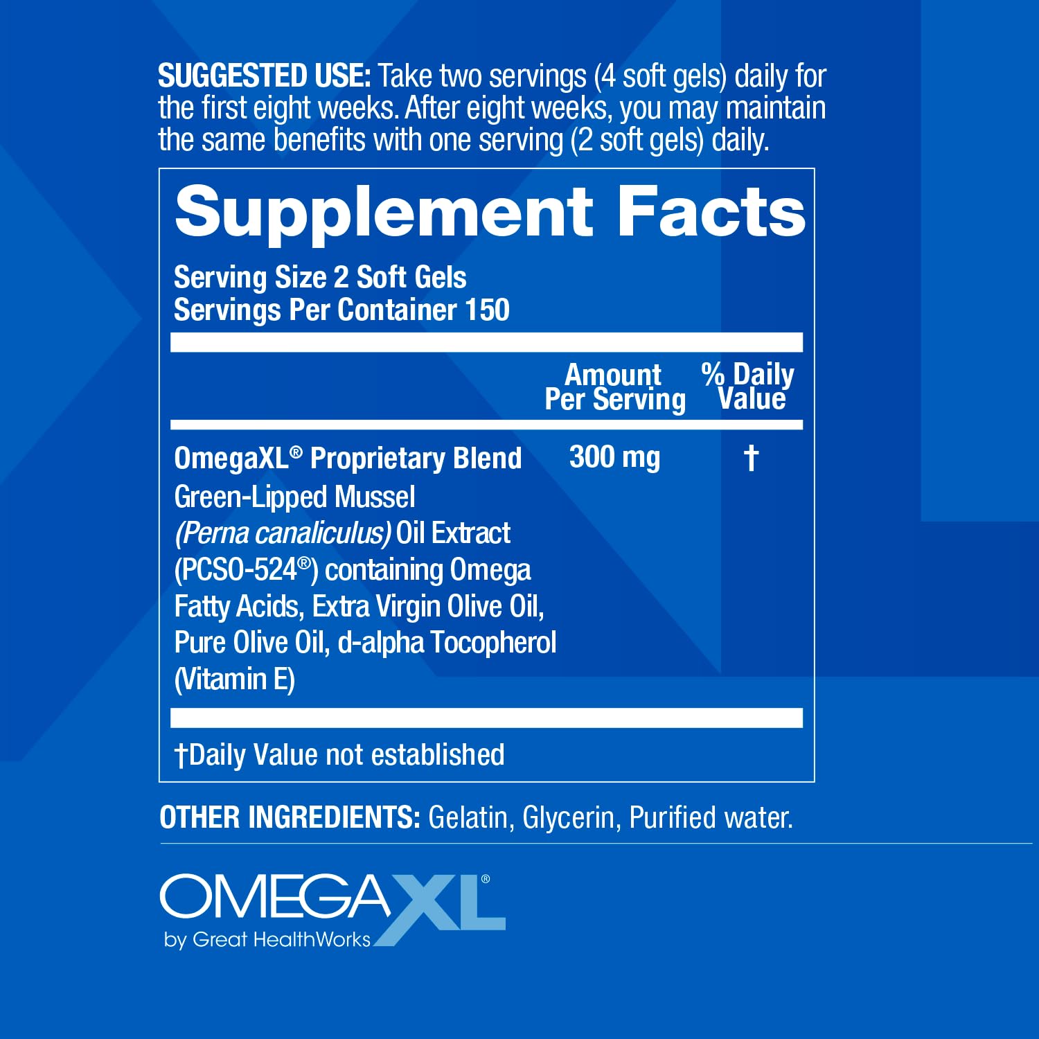 OmegaXL Joint Support Supplement - Natural Muscle Support, Green Lipped Mussel Oil, Soft Gel Pills, Drug-Free, 300 Count OmegaXLBuy Supplements Australia