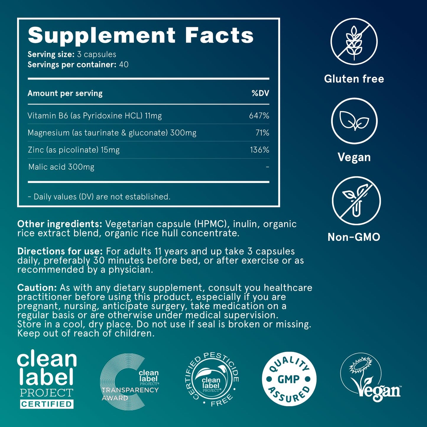 Puori Magnesium Complex Supplement - High Absorption Magnesium Taurinate & Gluconate, Zinc, Vitamin B6 & Malic Acid for Sleep Support, Immune & Bone Health & Muscle Recovery - 240 Vegan Capsules