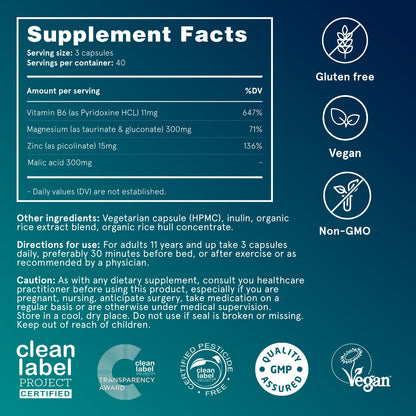 Puori Magnesium Complex Supplement - High Absorption Magnesium Taurinate & Gluconate, Zinc, Vitamin B6 & Malic Acid for Sleep Support, Immune & Bone Health & Muscle Recovery - 240 Vegan Capsules