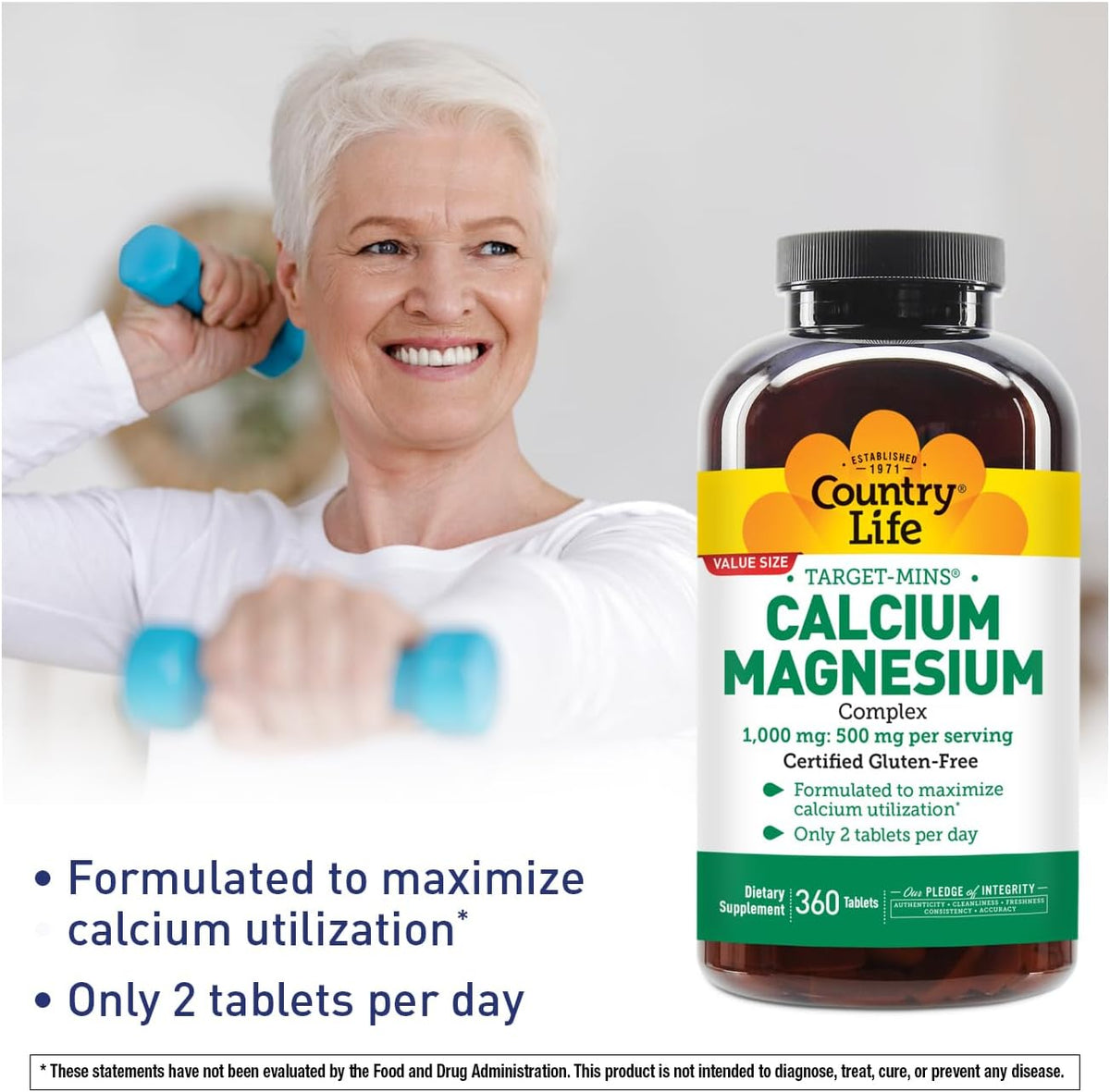 Country Life Target-Mins Calcium Magnesium Complex, 360 Tablets