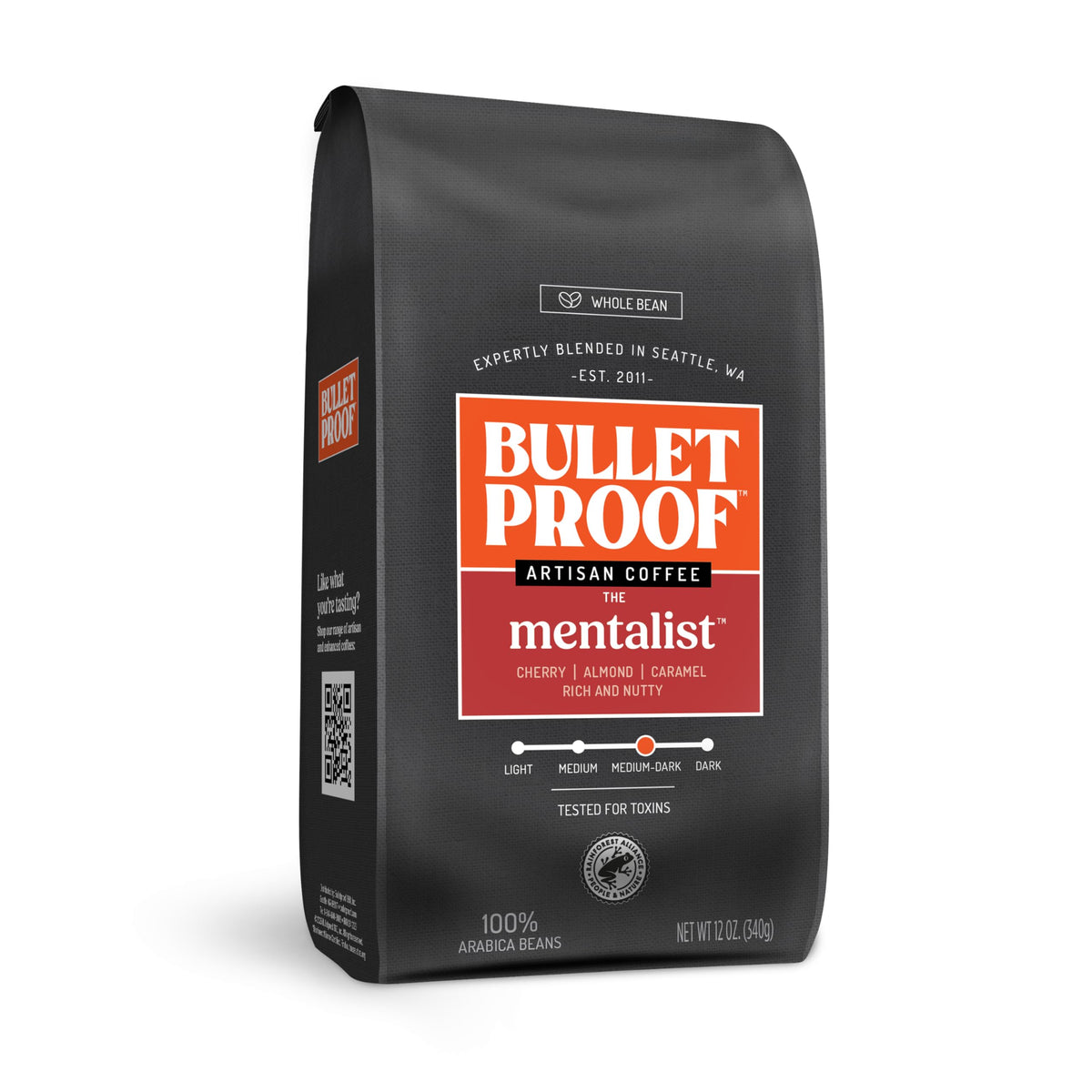 Bulletproof Original Medium Roast Whole Bean Coffee, 12 Ounces, Clean Coffee Tested for Toxins