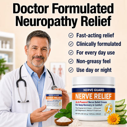 Neuropathy Cream – XL 8 oz – Maximum Strength Nerve Relief Cream for Feet Hands Legs Toes & Back – Fast Acting Relief with Menthol, Magnesium, ALA, Arnica –