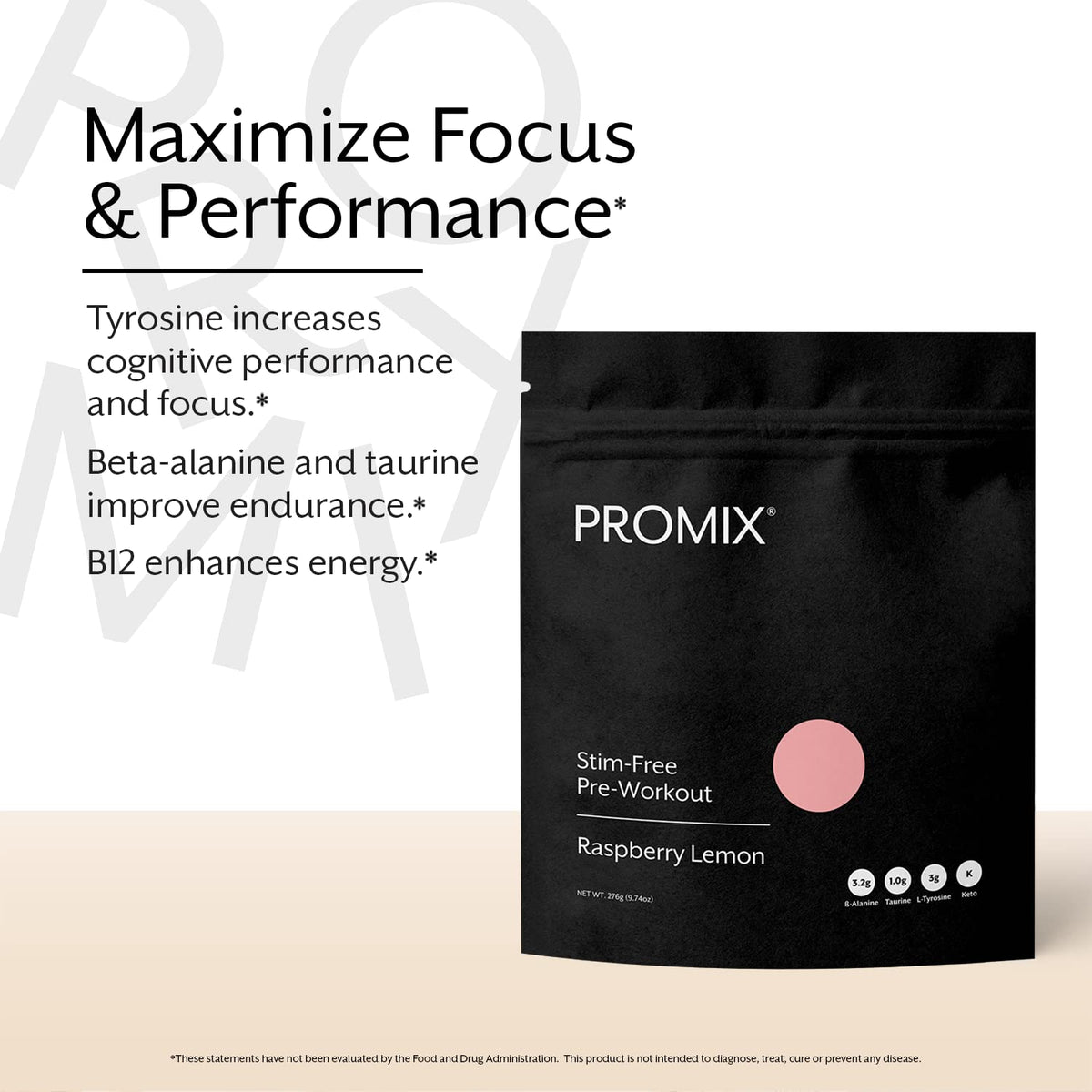 ProMix Nutrition Pre-Workout - Maximize Focus and Performance - Free of Stevia, Xanthan Gum, Soy, Gluten and GMOs - Mango - 30 Servings (Pack of 1)