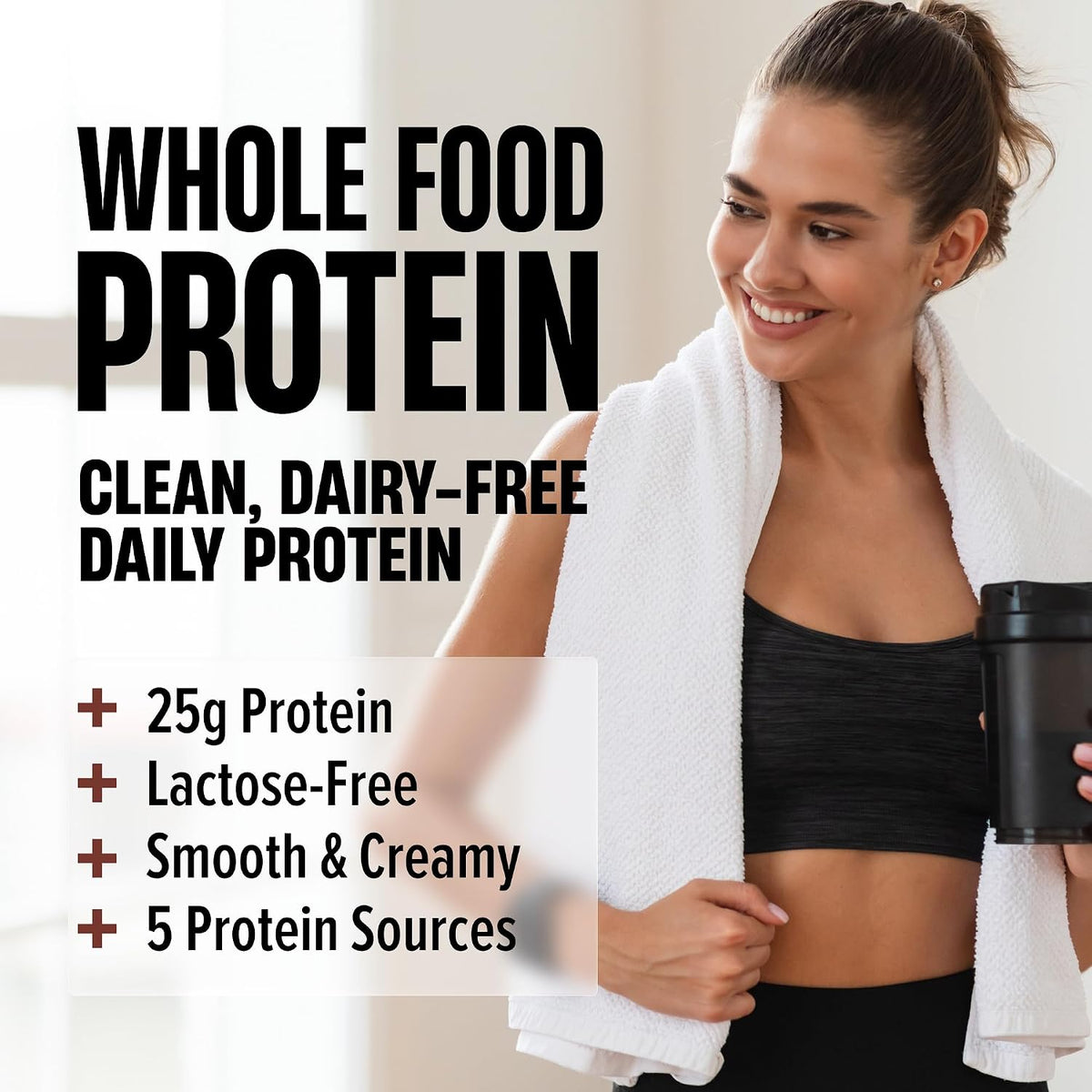 Whole Food Protein Powder - 25g Protein per Scoop, Lactose Free Protein with Beef Isolate, Collagen, Pea, Brown Rice, Chicken & Egg Protein, 0G Sugar, Keto Friendly, Chocolate Ice Cream 63 Serv