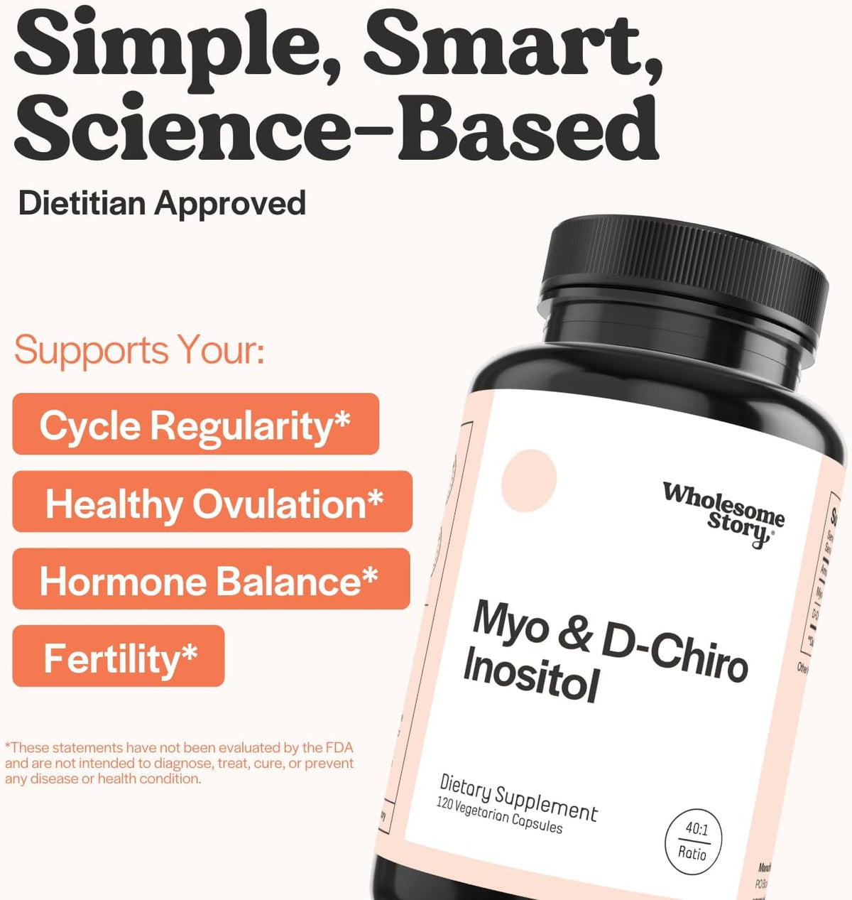 Spearmint + Myo & D Chiro Inositol | Organic Spearmint Capsules & Myo & D-Chiro Inositol Bundle Supplement | Hormonal Balance & Healthy Ovarian Function Support for Women | 30 Day Supply