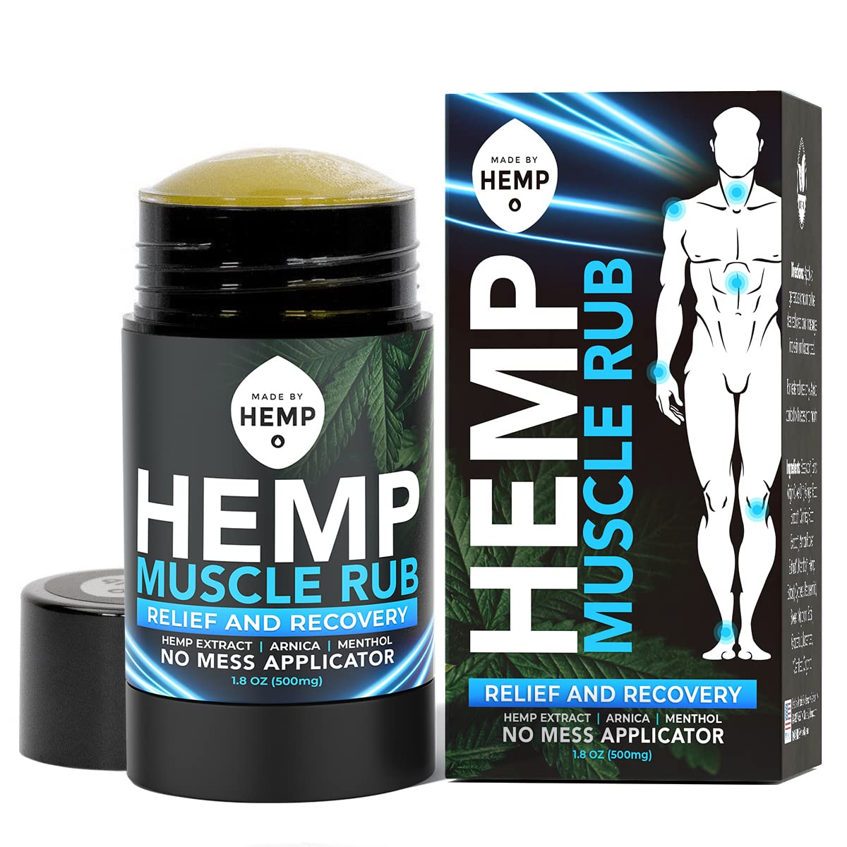 Hemp Roll On Post Workout Muscle Relief Stick for Muscles and Joints Natural Blend with Arnica, Menthol, Ginger Non Greasy Balm Cooling Soothing Support Formula Made by Hemp 1.8oz MADE BY HEMP Co.Buy Supplements Australia