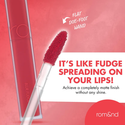 rom&nd OVEEER Shade Series Blur Fudge Tint | Silky Matte Lipstick for Velvety Smooth Lips | Long-Lasting Stain, Wrinkle Blurring, Moisturizing Formula | 16 Burnt Orange | Lip Stain Long Lasting Waterproof | Buildable Matte Blurred Finish | Hydrating Lip S