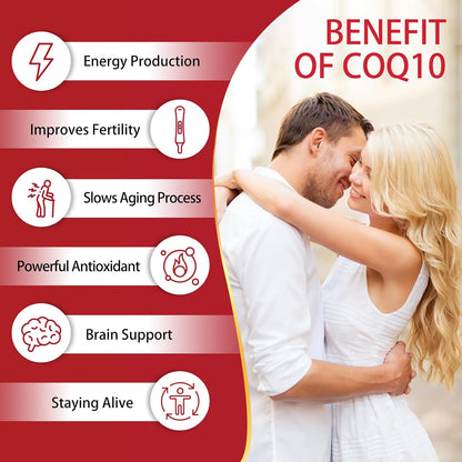 DRFOSTER Ubiquinol CoQ10 200mg, with PQQ & Vitamin E, 120 Servings | Active Ubiquinol, Coq10 200mg, Black Pepper for Max Absorption, Allergen-Free, Powerful Antioxidant, Brain & Energy Support