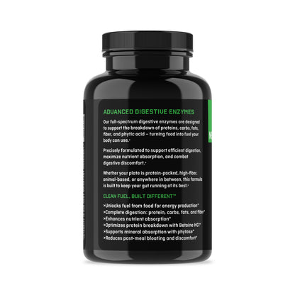 Jocko Fuel Digestive Enzymes - Full Spectrum Support, Nutrient Absorption, Gut Health Support, Digestion Aid - 60 Capsules
