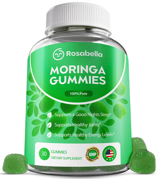 Rosabella Moringa Gummies – Moringa Leaf Extract 1000mg Equivalent Per Serving – Natural Energy & Balance – Non-GMO, Gluten-Free Superfood