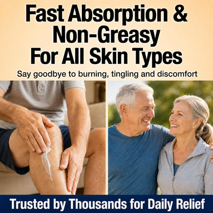 Neuropathy Cream – XL 8 oz – Maximum Strength Nerve Relief Cream for Feet Hands Legs Toes & Back – Fast Acting Relief with Menthol, Magnesium, ALA, Arnica –