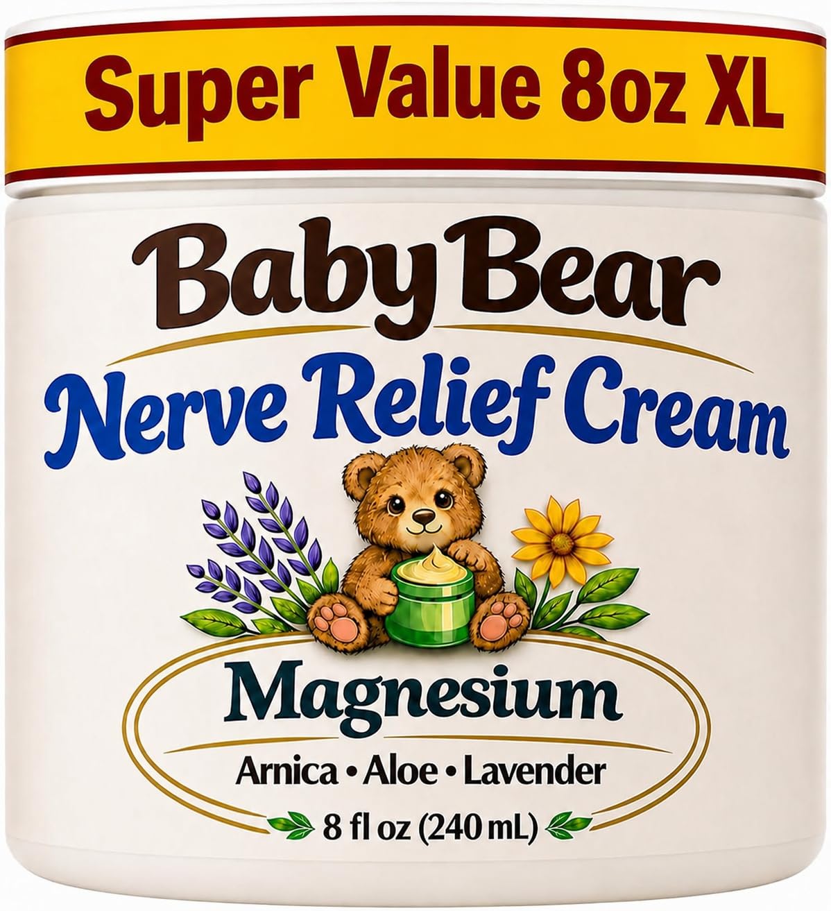 Nerve Relief Cream with Magnesium Chloride – Neuropathy Relief Cream for Feet, Hands, Legs, Toes & More – Fast-Absorbing, Non-Greasy Formula for Foot & Leg Comfort