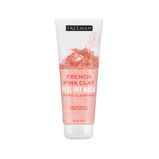 Freeman Exotic Blends French Pink Clay Peel-Off Face Mask, Pore Clearing Facial Mask, Detoxifies & Removes Impurities, Clean Skincare, For Normal & Combination Skin,
