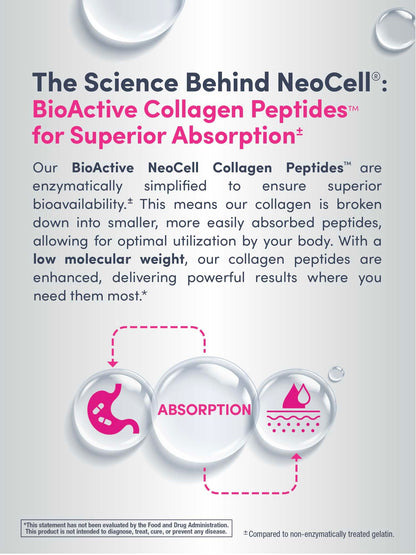 NeoCell Super Collagen Peptides | 13.7 oz | Grassfed Bovine | With Hyaluronic Acid and Vitamin C | Non-GMO, Gluten & Soy Free Supplement