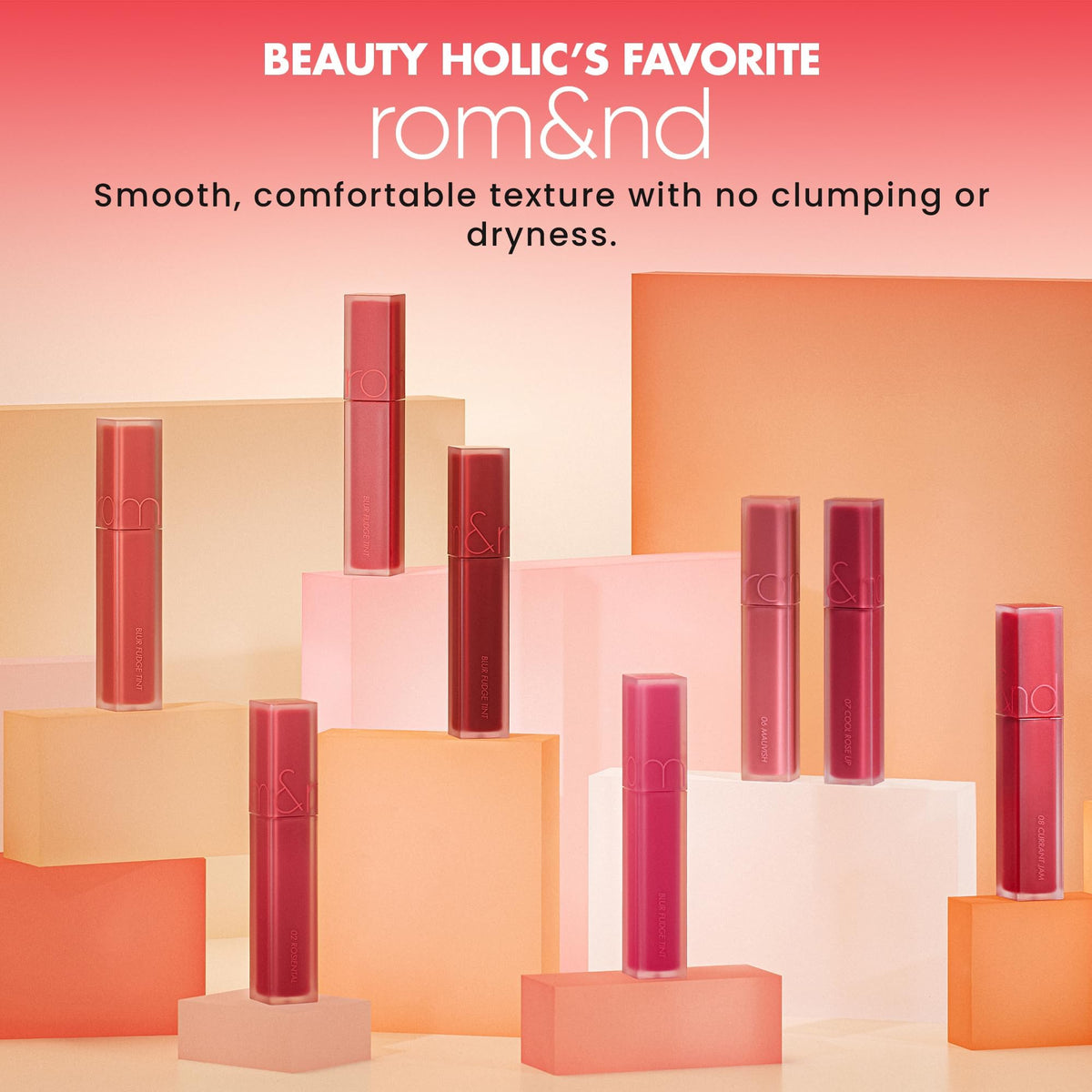 rom&nd OVEEER Shade Series Blur Fudge Tint | Silky Matte Lipstick for Velvety Smooth Lips | Long-Lasting Stain, Wrinkle Blurring, Moisturizing Formula | 16 Burnt Orange | Lip Stain Long Lasting Waterproof | Buildable Matte Blurred Finish | Hydrating Lip S