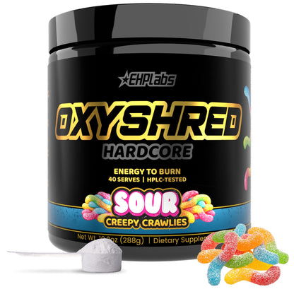 EHP Labs OxyShred Hardcore Super Dosed Pre Workout Powder - Preworkout Powder with L Glutamine & Acetyl L Carnitine, Energy Boost Drink - 275mg of Caffeine - Watermelon Candy, 40 Servings