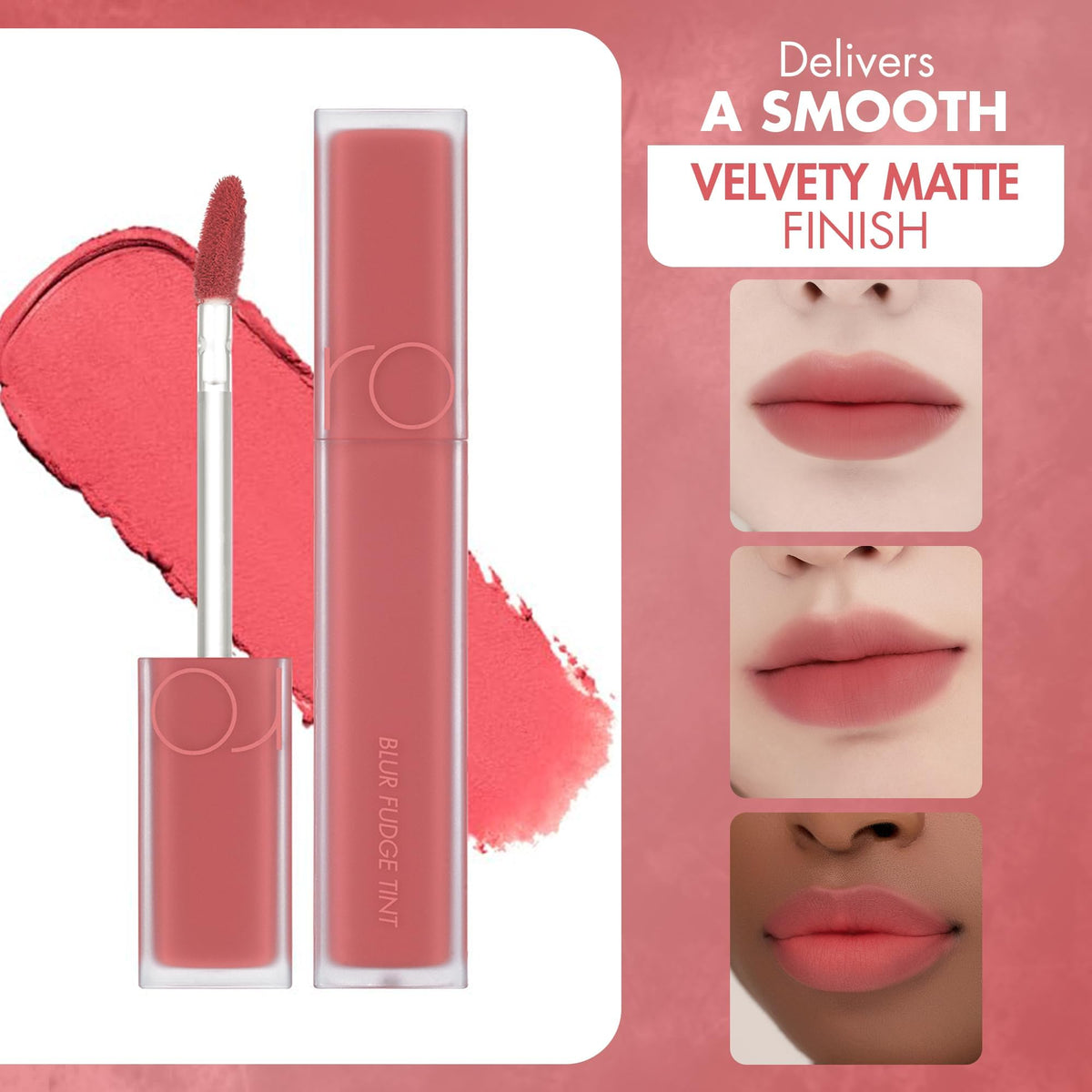 rom&nd OVEEER Shade Series Blur Fudge Tint | Silky Matte Lipstick for Velvety Smooth Lips | Long-Lasting Stain, Wrinkle Blurring, Moisturizing Formula | 16 Burnt Orange | Lip Stain Long Lasting Waterproof | Buildable Matte Blurred Finish | Hydrating Lip S
