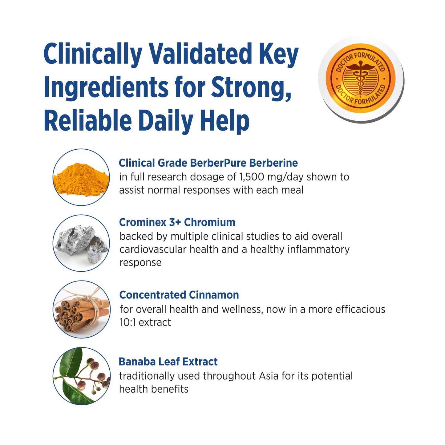 DOCTORS' PREFERRED GlucoGold , Concentrated Cinnamon, Chromium, Banaba Leaf Extract (90 Tablets)