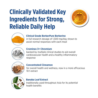 DOCTORS' PREFERRED GlucoGold , Concentrated Cinnamon, Chromium, Banaba Leaf Extract (90 Tablets)