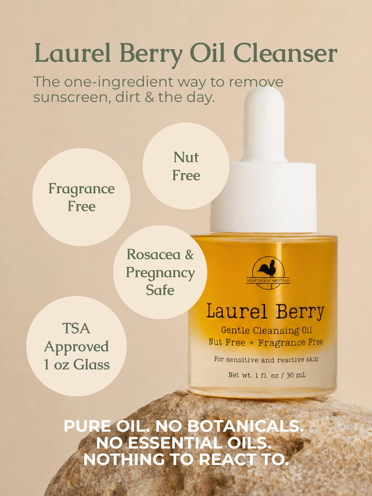 Hearth & Homestead Dewdrop Oil Cleanser - Gentle Makeup Remover, 1oz