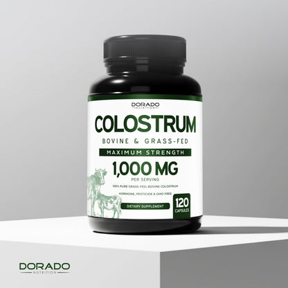 Colostrum Supplement (120 Count) 1000mg Per Serving (Bovine Colostrum Capsules from First Milking Only, Std. to Contain 20% IgG Immunoglobulins) - Grass Fed, No Fillers,