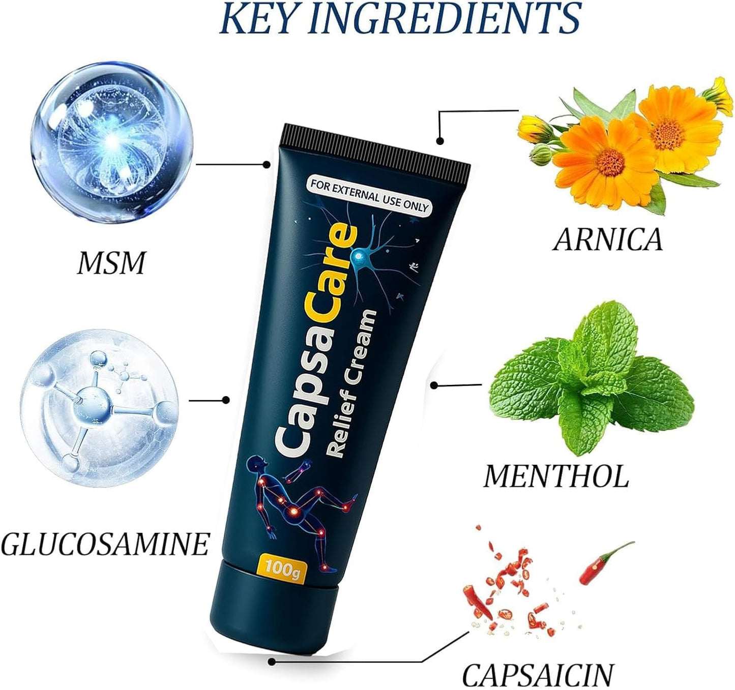 Neuropathy Relief Cream, Neurosoothe Formula Nerve Cream, Contains Capsaicin, Arnica, Menthol, Msm, and Glucosamine, Suitable for Feet, Hands, Legs