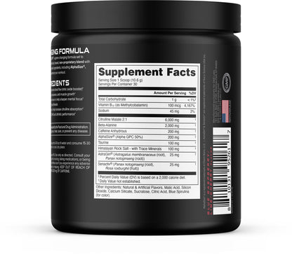 Bucked Up Pre Workout - Best Tasting - 6 Grams Citrulline, 2 Grams Beta Alanine Non Proprietary Blend, Powder (Strawberry Kiwi)